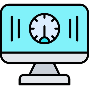 Bilgisayar ekranı. Web simgesi basit illüstrasyon