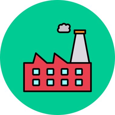 Fabrika. Web simgesi basit illüstrasyon