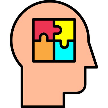 Beyin yaratıcı zihin simgesi - ana hatlar biçiminde