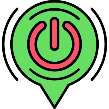 konum haritası simgesi, özet vektör çizimi