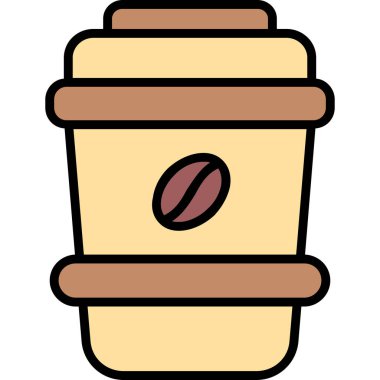 Kahve fincanı ikonu. özet sıcak vektör simgesi rengi düz izole