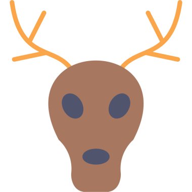 Ren geyiği. Web simgesi basit illüstrasyon