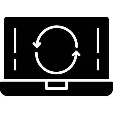 Siyah arkaplan ile bilgisayar monitörü