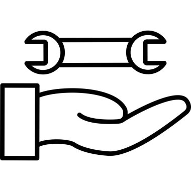 Bir anahtar simgesini tutan el, taslak biçimi