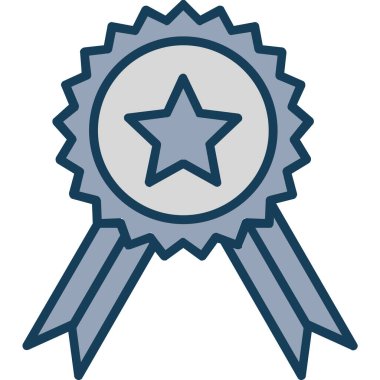 Moda stili izole edilmiş arka planda madalya ödülü simgesi