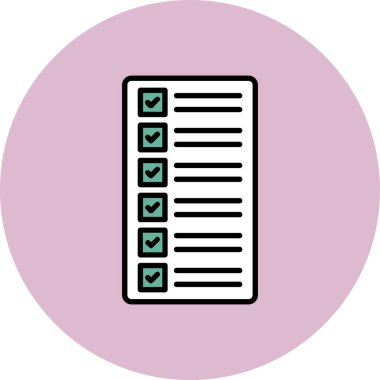 Kontrol listesi. Web simgesi basit illüstrasyon