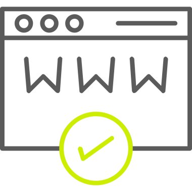 Web tarayıcı simgesi. Beyaz arkaplanda izole edilmiş web tasarımı için web tarayıcı simgesi taslağı