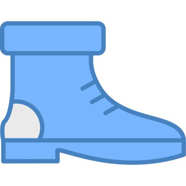 Kışlık çizme renk çizgisi simgesi, Kışlık çizme vektör simgesi