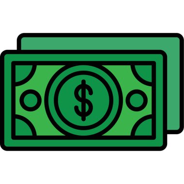 Fatura nakit para simgesi Doldurulmuş dış hat biçimi