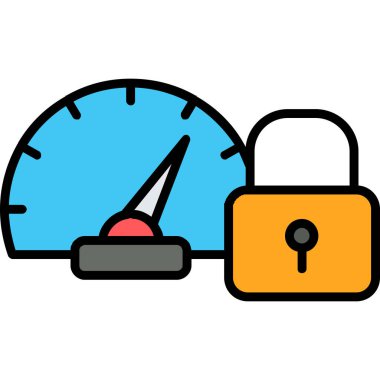 Güvenli kilit simgesi vektör illüstrasyonu