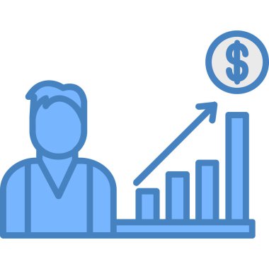 büyüme vektörü renk çizgisi simgesi