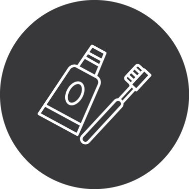 Diş fırçası simge vektör çizim.