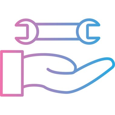 İngiliz anahtarı simgesi vektör illüstrasyonu