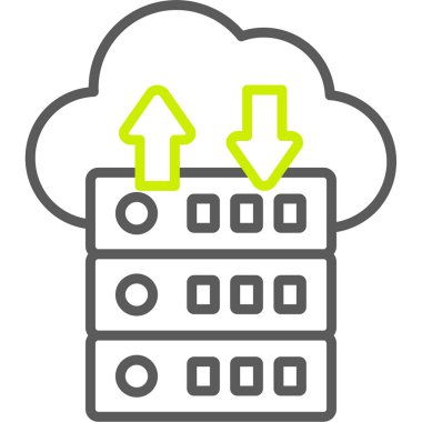 bulut hesaplama simgesi, vektör illüstrasyonu