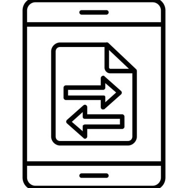 cep telefonu simgesi vektörü. Taslak akıllı telefon vektörü. izole edilmiş sınır sembolü çizimi