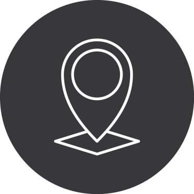 Harita işaretleyici düz yuvarlanmış vektör simgesi