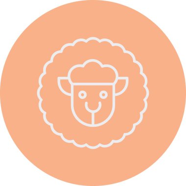 Koyun. Web simgesi basit illüstrasyon