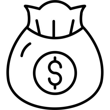 Dolar torba ikonu vektör illüstrasyonu