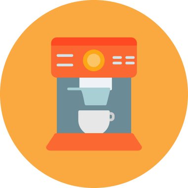 Kahvaltı kahve makinesi simgesi düz stil