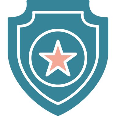 Bir kalkan simgesinin vektör illüstrasyonu