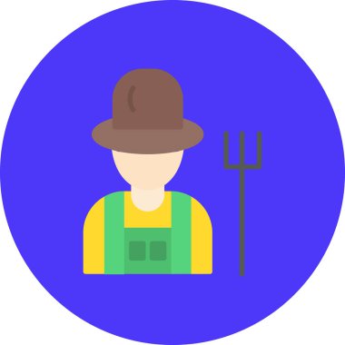 Çiftçi. Web simgesi basit illüstrasyon