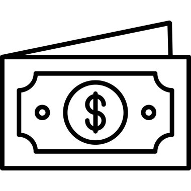 para dolar ikonu ana hatları vektörü. Para çantası. dolar çantası