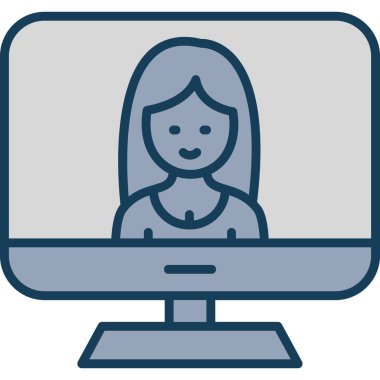 Çevrimiçi Öğrenme. Web simgesi basit illüstrasyon