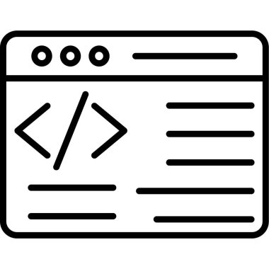 Kodlama web simgesi, basit vektör illüstrasyonu