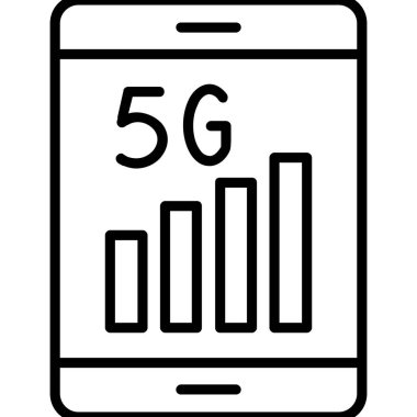 5 g teknoloji çizgisi vektör illüstrasyonu