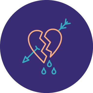 Kırık kalp. Basit illüstrasyon