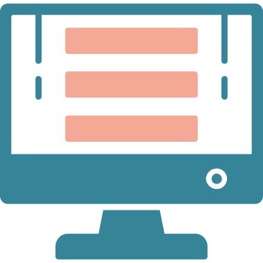 bilgisayar monitörü web simgesi basit tasarım