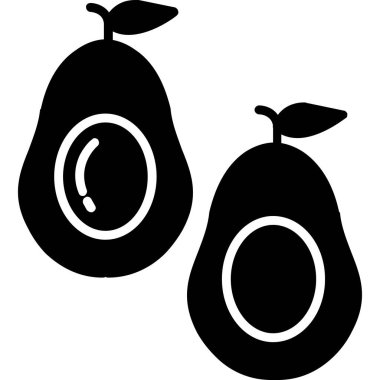Avokado. Web simgesi basit illüstrasyon