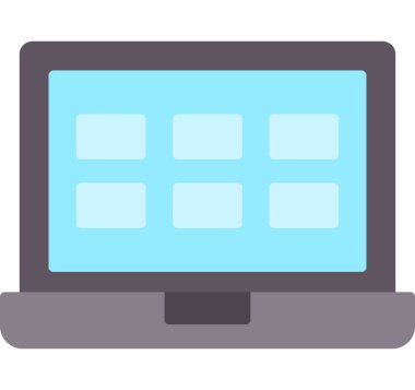 bilgisayar ekranı simgesi. Basit vektör illüstrasyonu