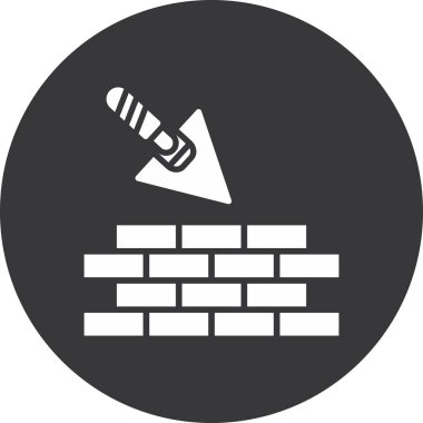 Tuğla duvar simgesi. vektörün siyah rengi. resimleme