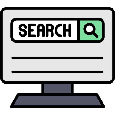 Web arama simgesi renk çizgisi