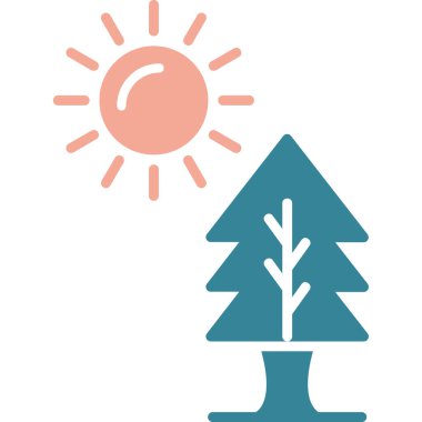 Ağaç simgesinin vektör illüstrasyonu