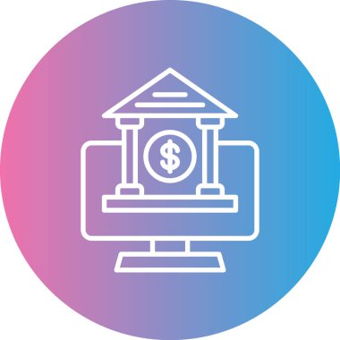 Banka modern simgesinin vektör illüstrasyonu