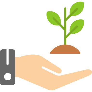 Bitki simgesi vektör illüstrasyon tasarımı ile el