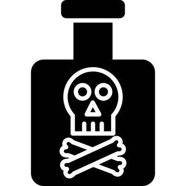 Zehirli şişe ikonu. Basit resimleme