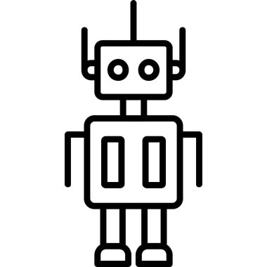 robot. Web simgesi basit illüstrasyon