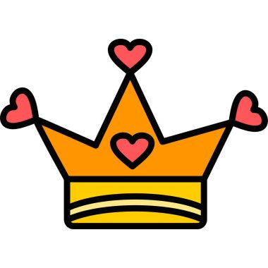 Kral taç çizgi film vektör çizim grafik tasarım