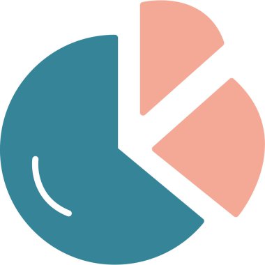 Pasta diyagramı vektör simgesi. düz renk illüstrasyonu.