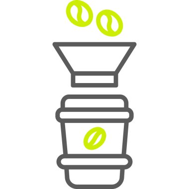 Kahve makinesi simgesi, vektör illüstrasyonu