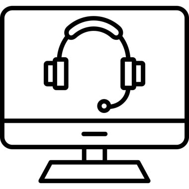 Kulaklık. Web simgesi basit illüstrasyon