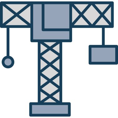 Vinç inşaat simgesini ana hatlarıyla doldurma
