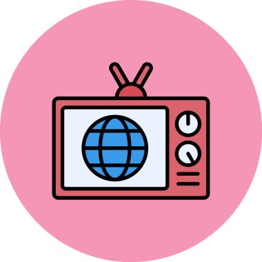 Televizyon. Web simgesi basit illüstrasyon