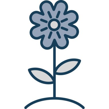 Çiçek simgesinin vektör illüstrasyonu