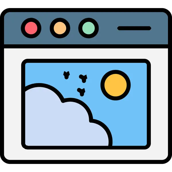 Bulut hesaplama simgesi. Web için basit bulut vektör simgeleri çizimi