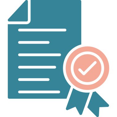 belge simgesi. vektör biçimi yuvarlak açılı düz ikonik semboldür, mavi renk, beyaz arkaplan,