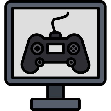 oyun bilgisayar simgesi, vektör illüstrasyonu
